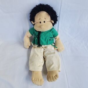 Mike Rigadoon Hand Puppet Cloth Plush 28" Vintage 80s Rag Doll Large Read Stain
